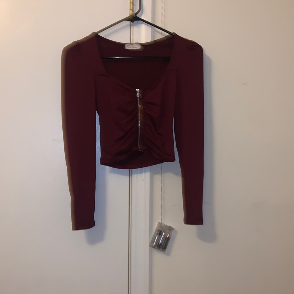 Burgundy Crop Top